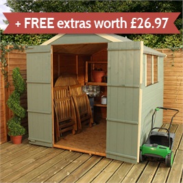 Waltons Tongue and Groove Double Door Apex Wooden Shed