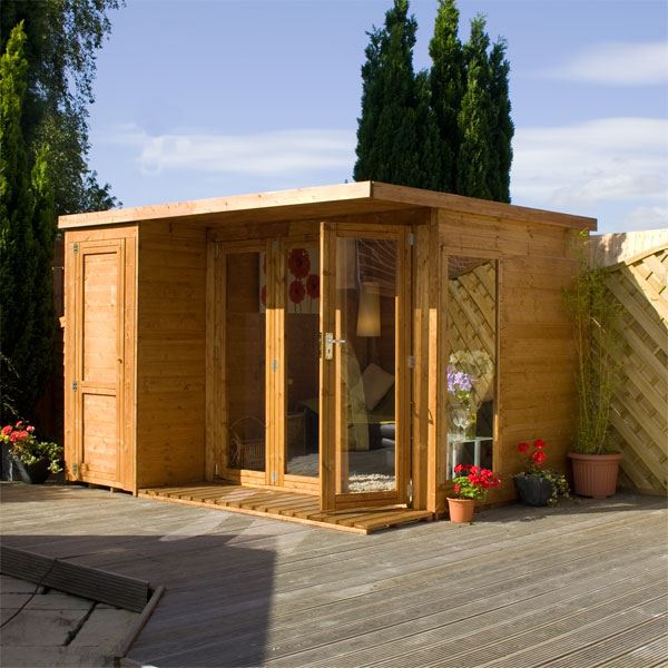 12 x 8 Waltons Contemporary Summerhouse with Side Shed (RH)