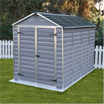 Palram Skylight 6 x 10 Grey Plastic Shed – Free Floor!