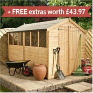 10 x 6 Waltons Tongue and Groove Apex Wooden Shed